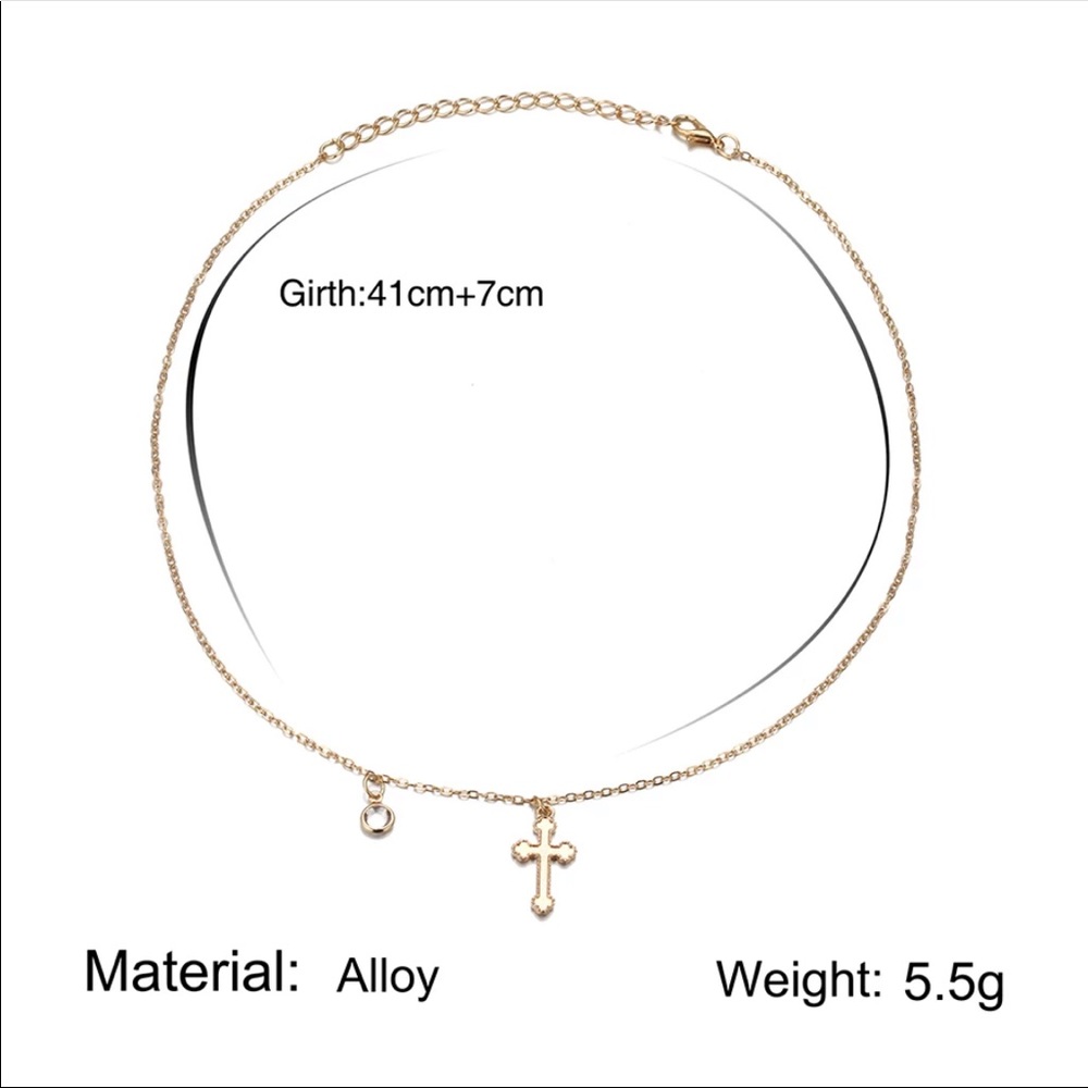 • Julie • Cross + Gem Choker - Picture 2 of 3